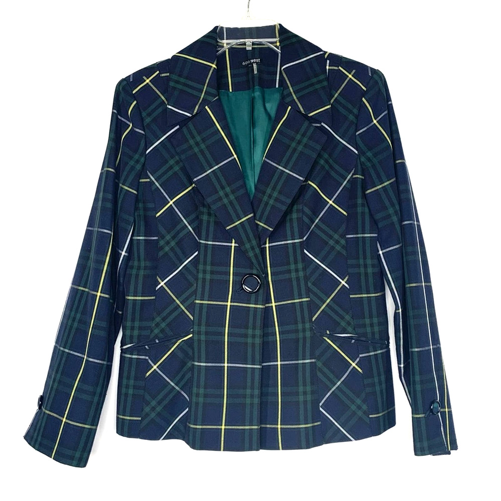 LAST CHANCE! Vintage 90s Mixed Plaid Schoolgirl Blazer 12 M/L